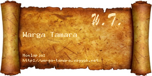 Warga Tamara névjegykártya